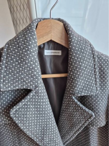 Grey Wool Blend Coat รูปที่ 2