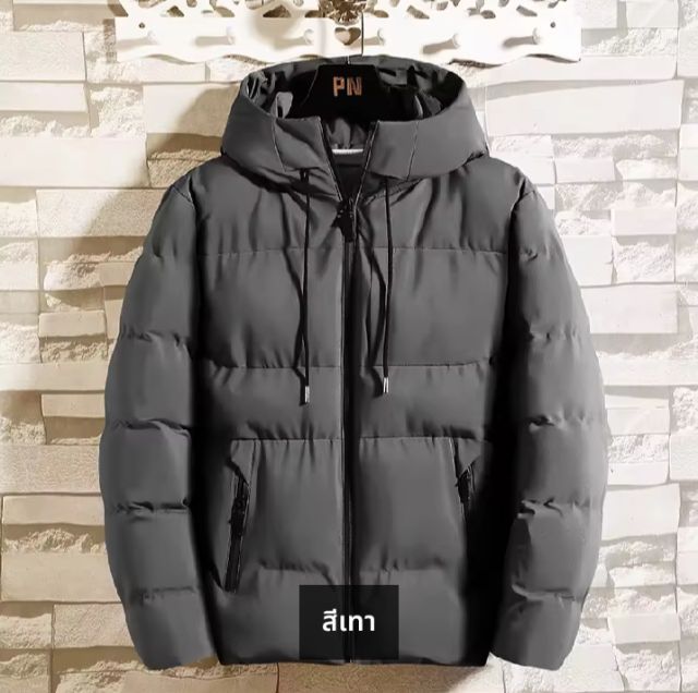 เสื้อกันหนาวบุนวมมีฮู้ด เสื้อกันหนาวแบบลำลองชายหญิง M-4xl รูปที่ 2