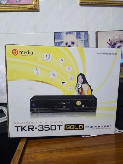 ขายถูกเครื่องเล่นฮาร์ดดิสคาราโอเกะ tj media TKR-350Tใช้น้อยอุปกรณ์ครบยกกล่อง