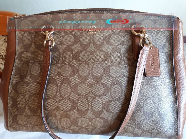 กระเป๋าถือ COACH  แท้จาก Outlet UK ใบใหญ่ Coated canvas ลาย Signature  รูปที่ 17