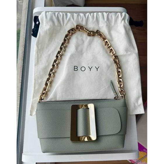 หญิง เขียว หนังแท้ BOYY Buckle Pouchette Chain แท้ 100 เปอร์เซ็นต์ ออกshop