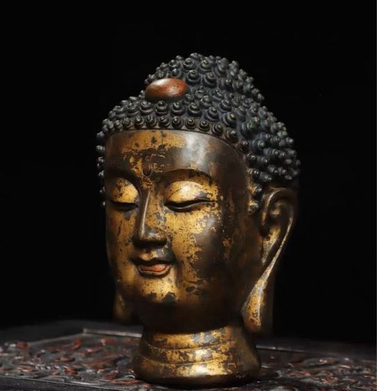 ✨เศียรพระพุทธรูปทองเหลืองโบราณ รูปที่ 3