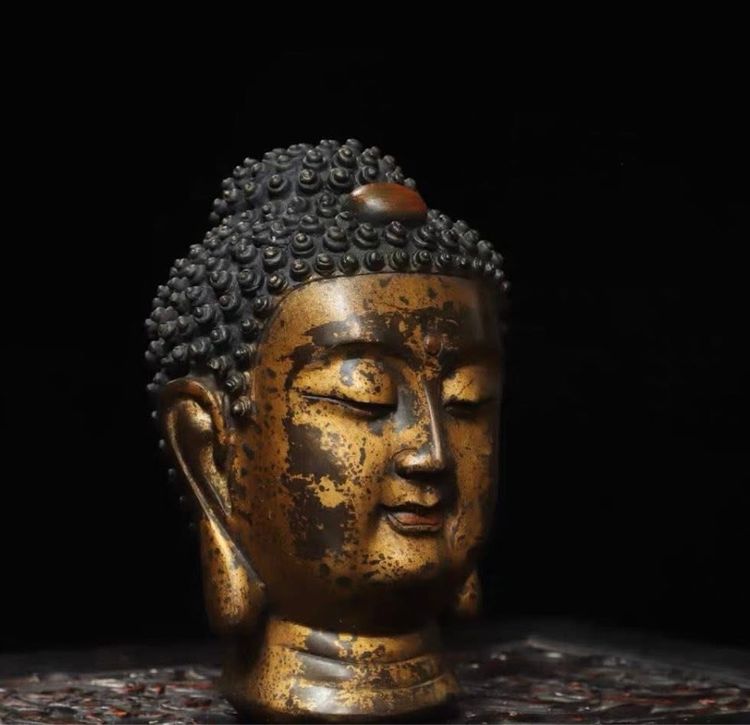 ✨เศียรพระพุทธรูปทองเหลืองโบราณ