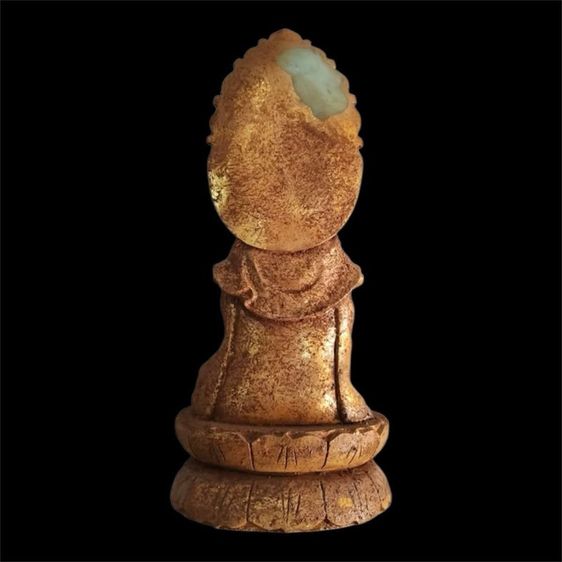 ✨เจ้าแม่กวนอิมปิดทอง(หินหยกแกะสลัก)งานปรานีต  รูปที่ 2