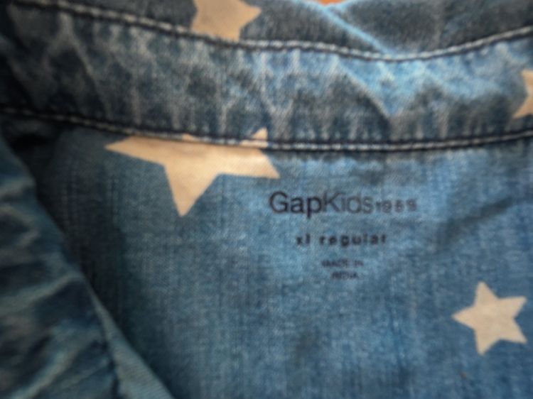 เสื้อ Jacket สีฟ้า แขนยาว ลายดาว ยี่ห้อ Gap Kids size XL เด็ก รูปที่ 4