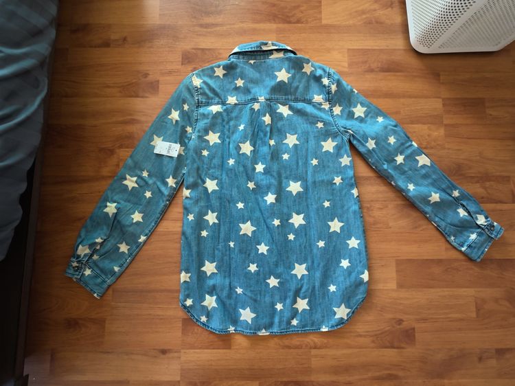 เสื้อ Jacket สีฟ้า แขนยาว ลายดาว ยี่ห้อ Gap Kids size XL เด็ก รูปที่ 5