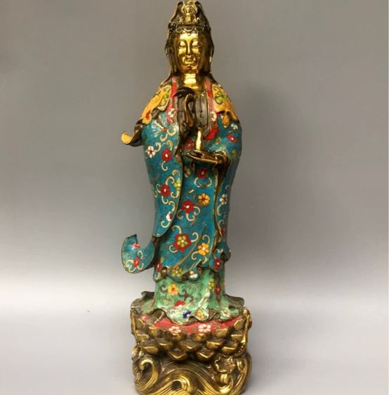 ✨รูปพระโพธิ์สัตว์กวนอิม (ถมปัด) งานเก่าโบราณ 