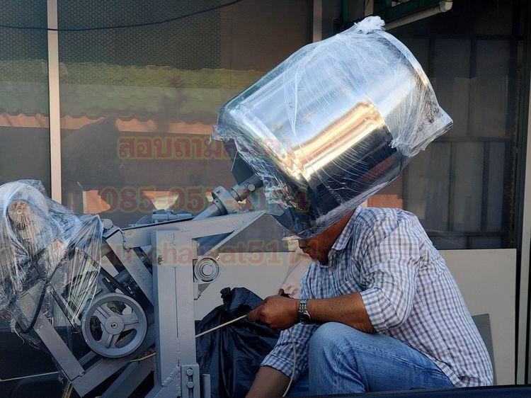 เครื่องคั่วไร้ควันขนาด16X18นิ้วพร้อมมอเตอร์ โอ่งคั่วแบบหมุนได้ รูปที่ 4