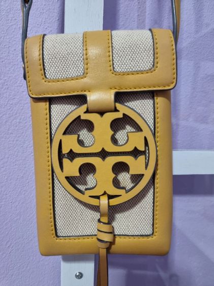 กระเป๋า Tory Burch Miller Leather Canvas Phone Crossbody Bag รูปที่ 4