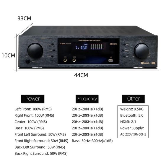 DiGiTAL AMPLiFiER DSP 7.1CH เครื่องขยายเสียง ดิจิตอลแอมพลิฟายเออร์ ยี่ห้อ KAOSHi รุ่น AV-777 SPR รูปที่ 12