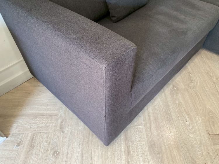 โซฟาเข้ามุมแอล 3 ที่นั่ง เบาะผ้า สีเทาเข้ม รูปที่ 10