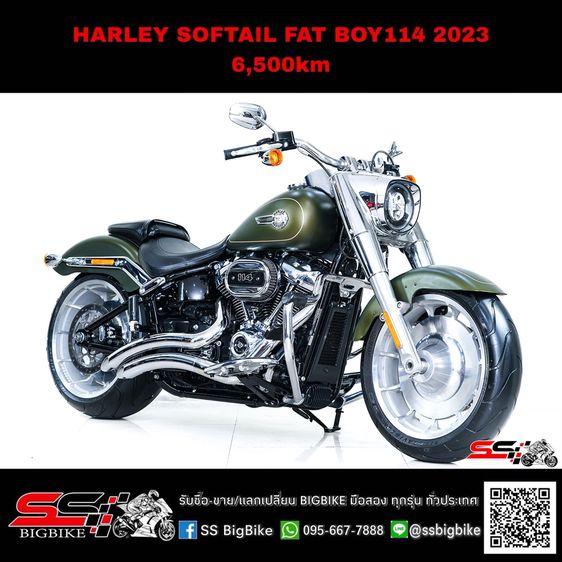 HARLEY DAVIDSON SOFTAIL FAT BOY114 Deadwood Green ปี2023 มือเดียว วิ่งแค่ 6,500km ไมล์แท้ ฟรีดาวน์ ออกรถไม่ต้องใช้เงิน