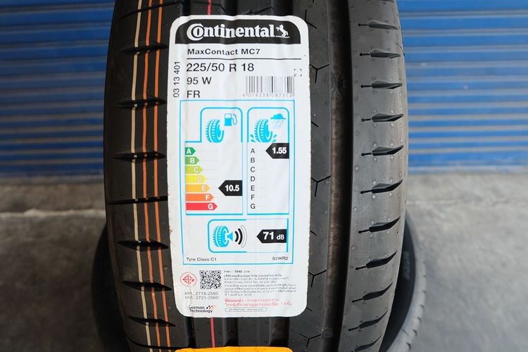 🌼 ยางใหม่ Continental รุ่น MaxContact MC7 ขนาด 225 50R18 ปี25  รูปที่ 2