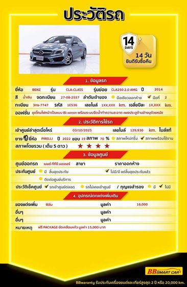 Mercedes-Benz CLA-Class 2014 CLA250 AMG Sedan เบนซิน ไม่ติดแก๊ส เกียร์อัตโนมัติ น้ำเงิน รูปที่ 2