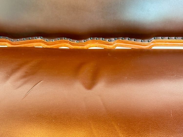 ชุดรับแขกไม้สักแกะสลัก สไตล์วินเทจ เบาะหนัง PU สีน้ำตา รูปที่ 9