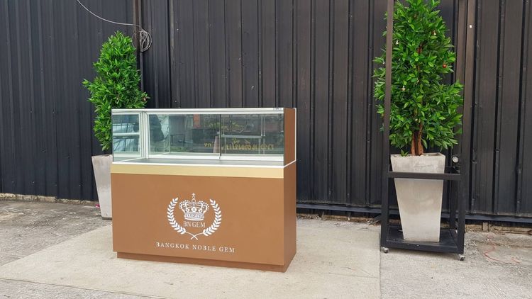 ตู้จิวเวลรี่ ตู้กระจกโชว์สินค้า 2 บานเลื่อน 2 ลิ้นชัก สีน้ำตาล รูปที่ 3