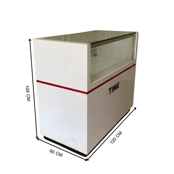 ตู้โชว์ กระจก สีขาว คาดแดง รูปที่ 6