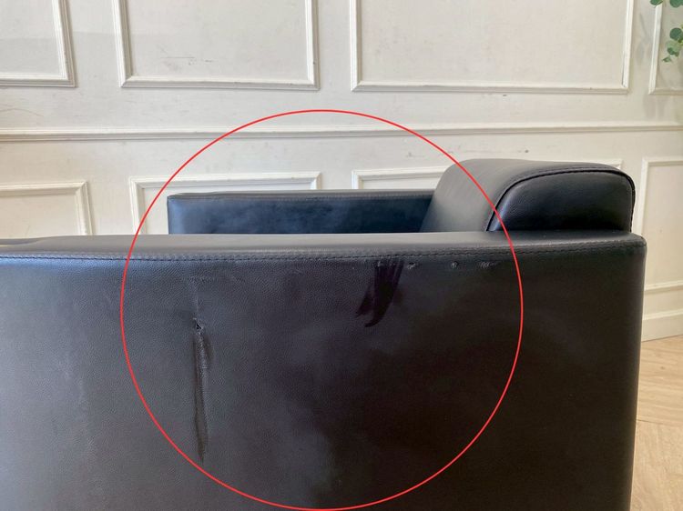 เก้าอี้อาร์มแชร์ เบาะหนัง สีดำ สไตล์คลาสสิค รูปที่ 6