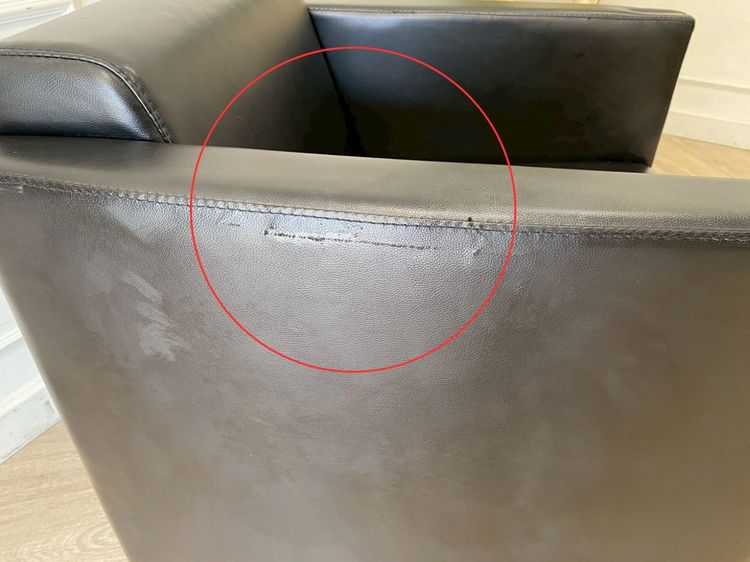 เก้าอี้อาร์มแชร์ เบาะหนัง สีดำ สไตล์คลาสสิค รูปที่ 5