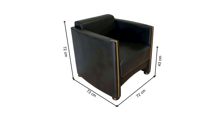 เก้าอี้อาร์มแชร์ เบาะหนัง สีดำ สไตล์คลาสสิค รูปที่ 4