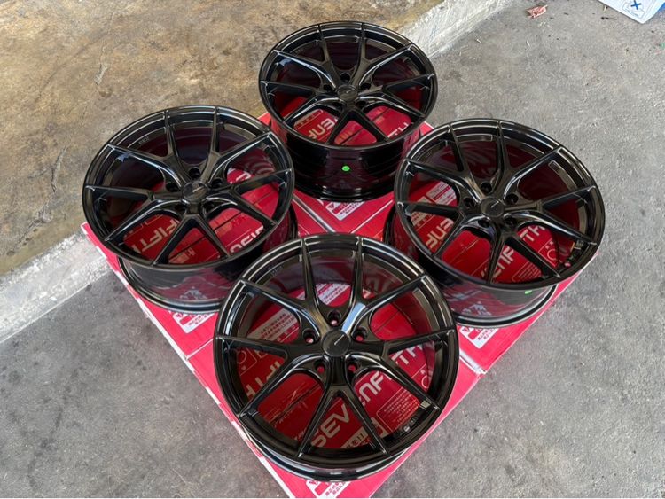 ล้อแม็กมือ1 ขอบ18 ก้านY 5รู114 กว้าง8.5 ออฟ35 สีดำเงา ล้อเบา FLOW FORMING งานSEVENFIFTH งานสวยมากๆ รูปที่ 2