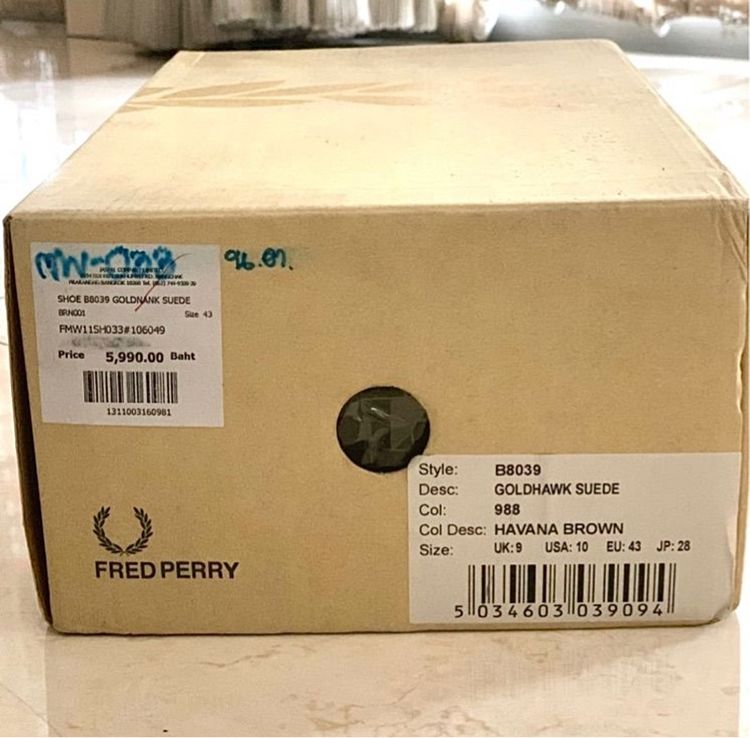 รองเท้าหนังกลับ Fred Perry สีน้ำตาล Made is Potugal สภาพเยี่ยม รูปที่ 8