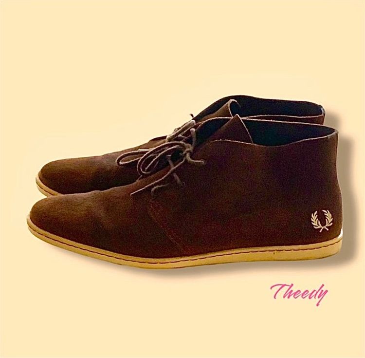 รองเท้าหนังกลับ Fred Perry สีน้ำตาล Made is Potugal สภาพเยี่ยม รูปที่ 3