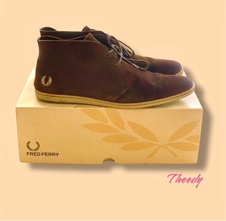 รองเท้าหนังกลับ Fred Perry สีน้ำตาล Made is Potugal สภาพเยี่ยม รูปที่ 2