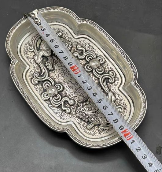 ✨ของสะสมโบราณจานสิงโตคู่✨ รูปที่ 2