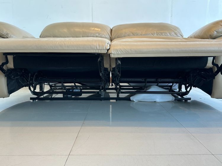 โซฟาปรับนอนไฟฟ้า 2 ที่นั่ง เบาะหนังแท้ผิวสัมผัส สีน้ำตาล ขาเหล็ก รูปที่ 14