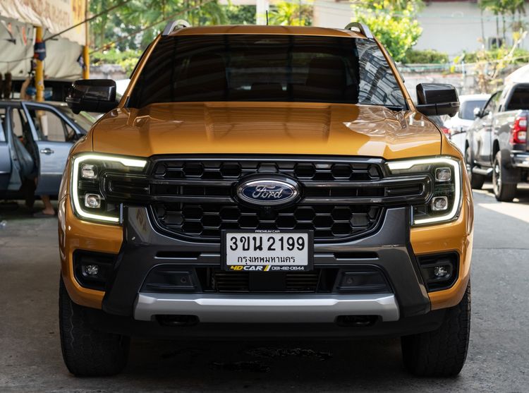 Ford Ranger 2022 2.0 Bi-Turbo 4WD Wildtrak Pickup ดีเซล ไม่ติดแก๊ส เกียร์อัตโนมัติ เหลือง