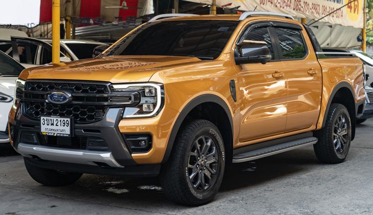 Ford Ranger 2022 2.0 Bi-Turbo 4WD Wildtrak Pickup ดีเซล ไม่ติดแก๊ส เกียร์อัตโนมัติ เหลือง รูปที่ 2