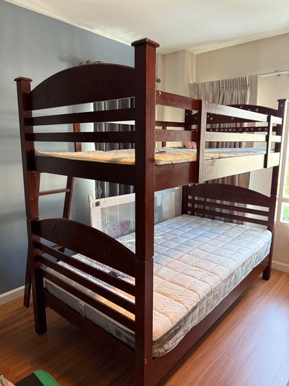 เตียงไม้ 2 ชั้น 3.5ฟุต ไม้เนื้อแข็ง ผู้ใหญ่นอนชั้น 2ได้  รูปที่ 8