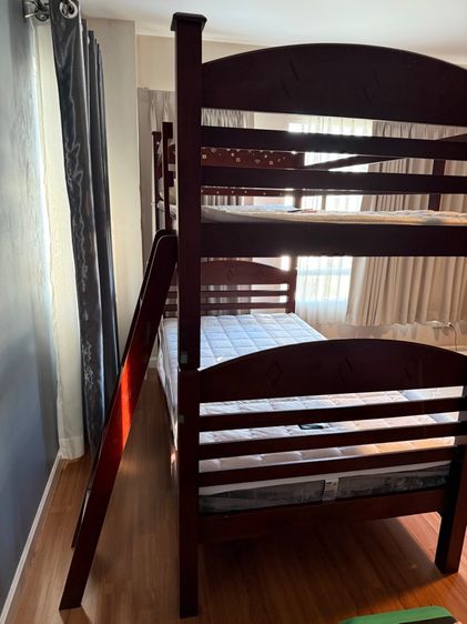 เตียงไม้ 2 ชั้น 3.5ฟุต ไม้เนื้อแข็ง ผู้ใหญ่นอนชั้น 2ได้  รูปที่ 4