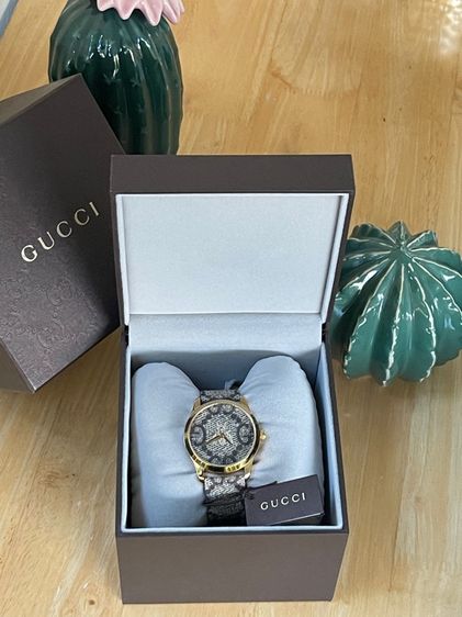 GUCCI G Timeless Bee GG Supreme Cavas Red Dial Unisex Watch 38 mm YA1264068A รูปที่ 3