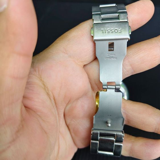 Fossil Chronograph หน้าดำ สายสแตนเลส สภาพดี รูปที่ 9