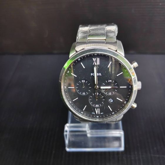 Fossil Chronograph หน้าดำ สายสแตนเลส สภาพดี รูปที่ 2