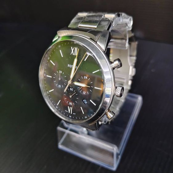Fossil Chronograph หน้าดำ สายสแตนเลส สภาพดี