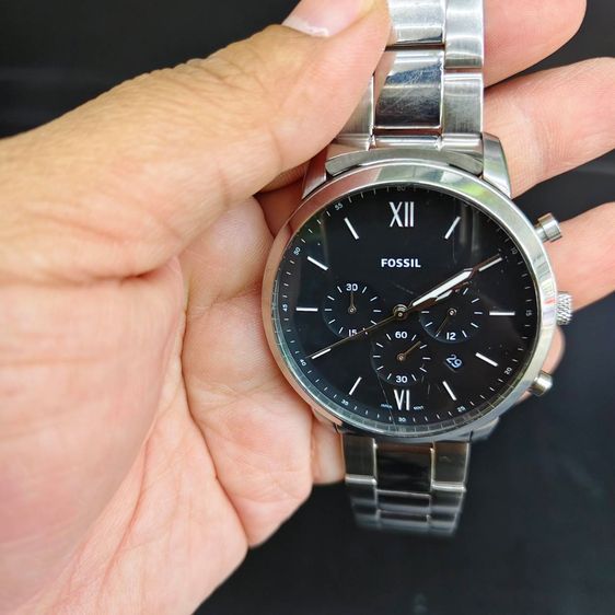 Fossil Chronograph หน้าดำ สายสแตนเลส สภาพดี รูปที่ 7