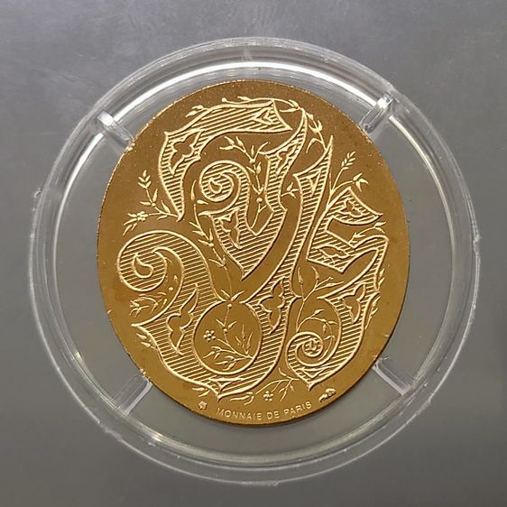 เหรียญรัชุกาลที่5 หลังจปร. โมเน่ร์ เดอ ปารีส เนื้อบรอนซ์ขัดเงา รุ่นกาญจนาภิเษก ปี2539 มีแค่เหรียญและตลับ รูปที่ 4