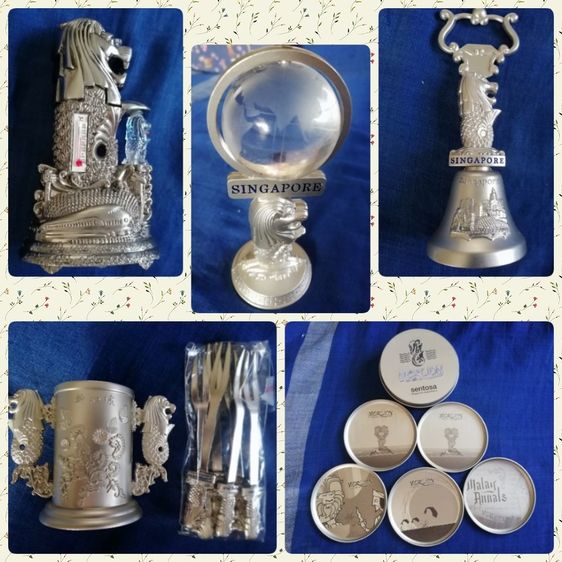 ของที่ระลึกสัญญลักษณ์สิงคโปร์ 5 รายการ ขายยกกล่อง ของใหม่่ สแตนเลส รูปที่ 2