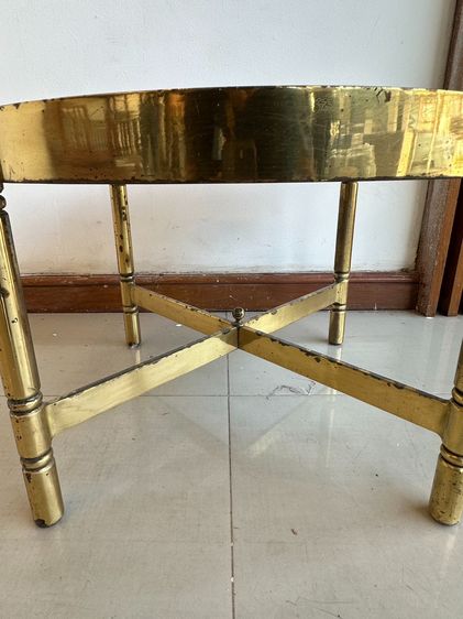 โต๊ะกลาง ท็อปกระจกลายกวาง ขาสแตนเลสสีทอง  รูปที่ 9