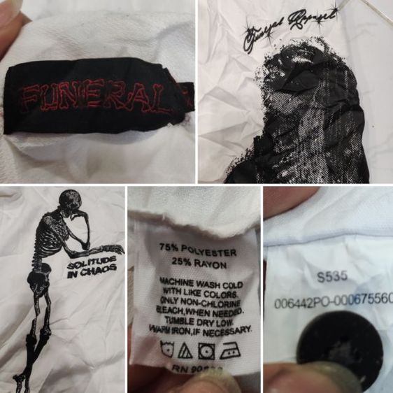 เชิ้ตขาว Funeral Apparel🧥💀สตรีทแวร์อเมริกัน รูปที่ 16