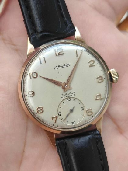 นาฬิกา MAJEX 9k Solid Gold หูกะทะ เข็มดาบ 2เข็มครึ่ง ตัวเรือนทองคำแท้9k รูปที่ 15