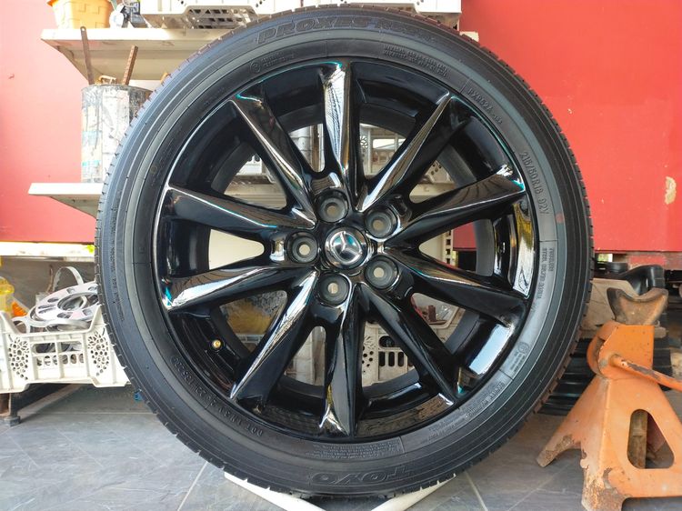 แม็กมาสด้า ขอบ18 สีอบpowder coat พร้อมยางโตโย 215 50 18 ปี23 ยางสวยทุกเส้นใส่ mazda 3 CX 3 รูปที่ 5