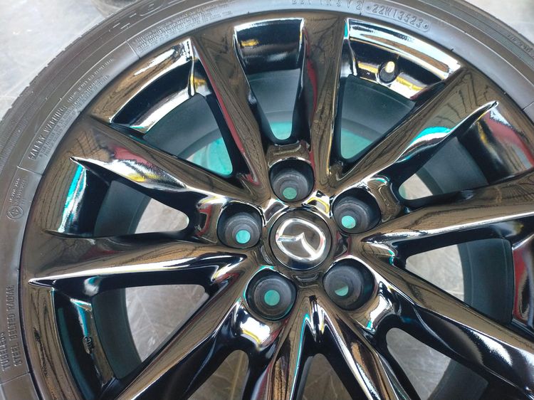 แม็กมาสด้า ขอบ18 สีอบpowder coat พร้อมยางโตโย 215 50 18 ปี23 ยางสวยทุกเส้นใส่ mazda 3 CX 3 รูปที่ 5