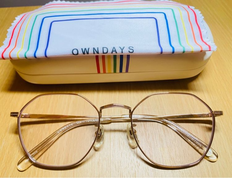 ❇️(สภาพเหมือนใหม่)❇️ แว่นตากันแดด กรองแสง เลนส์ไม่เปลี่ยนสี ยี่ห้อ OWNDAYS รุ่น CSU1003B-2S สีทอง 