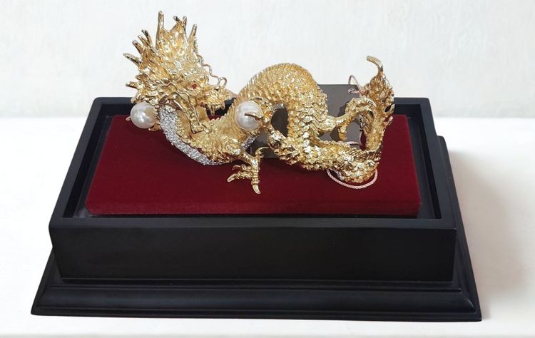 มังกรมหาโชค ชุบทอง 24K - CUBIC GEMS – รุ่น SHO-1001-GB  ของใหม่ พร้อมกล่อง รูปที่ 2