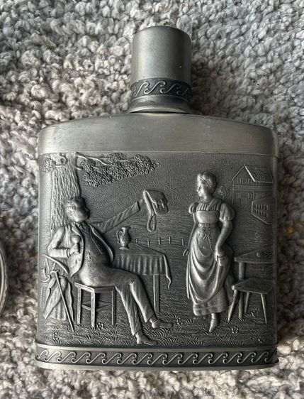 ขาย ขวดเหล้าดีบุก พกพา Antique Pewter Flask frieling zinn 95 Germany มือสอง รูปที่ 4
