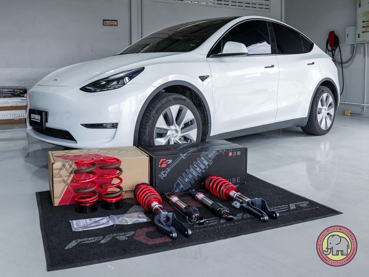 Tesla Model Y 2023 Long Range AWD Utility-car ไฟฟ้า ไม่ติดแก๊ส เกียร์อัตโนมัติ ขาว รูปที่ 3